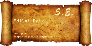 Sági Erik névjegykártya