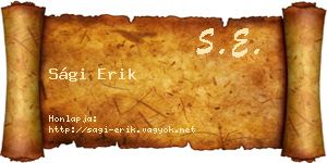 Sági Erik névjegykártya
